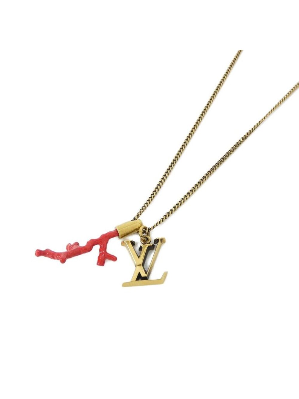 Louis Vuitton Pendant LV Initial Coral Necklace